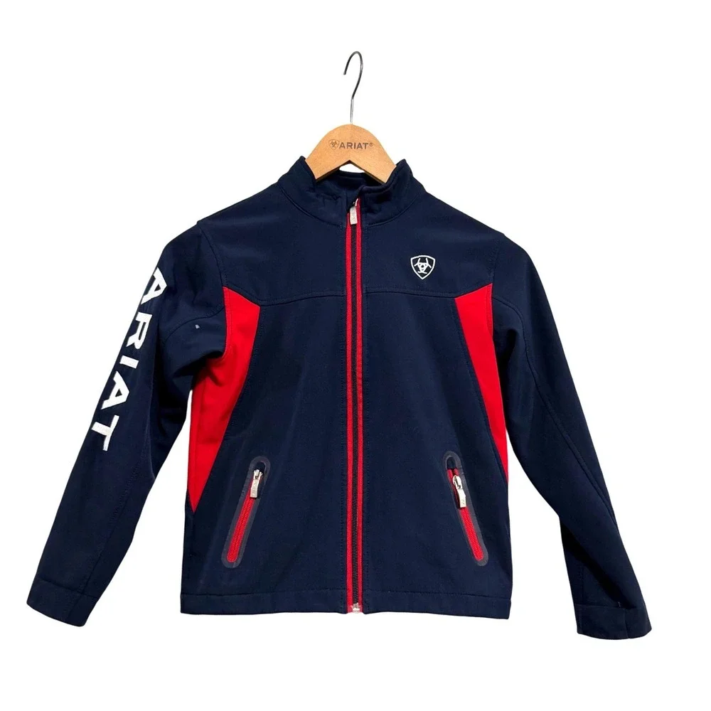 Ariat Kids Team Jacket Blue Red Softshell Jacket Size Small 8 Equestrian